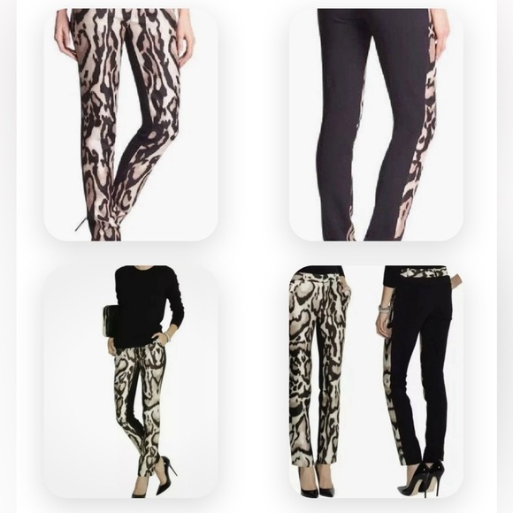 Diane Von Furstenberg Mary Mikado Wool Silk Pants Animal Print Size 6 - Picture 1 of 16